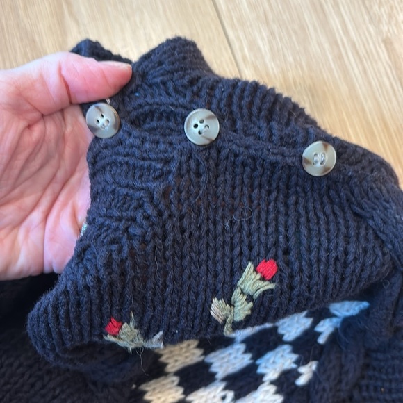 Vintage Chaus Sweater Chunky Cottagecore Fair Isle Embroidered Size Large - Picture 5 of 8